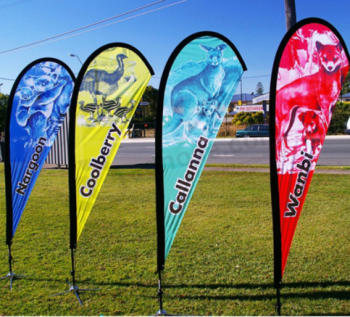 Advertising feather flutter flag bow bali beach flags with high quality and any size