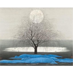 B079 moda moderna simples visão noturna grande sofá fundo decoração da parede