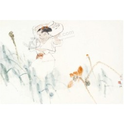 B082简单的电视背景墙装饰水墨画