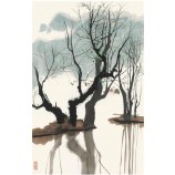 B085 de lente wilgeninkt en was het schilderen achtergrondmuurdecoratie Chinese stijl het schilderen