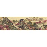 B088リビングルームの装飾のための古代中国の絵画風景のインク塗装