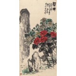 B090 hibiscus 그림 프리 핸드 빗자루 hd 장식 잉크 및 워시 그림