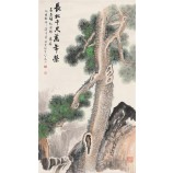 B096松絵の墨塗り廊下通路の装飾壁画