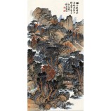 B099浅いピークの風景パビリオンの背景壁の装飾インク塗装
