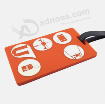 Standard size rubber luggage tag soft pvc baggage tag