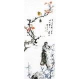 B104枝のインクにカサと洗濯絵の装飾の背景の壁