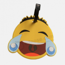 Tag macio da bagagem do curso do emoji etiquetas personalizadas da bagagem do silicone