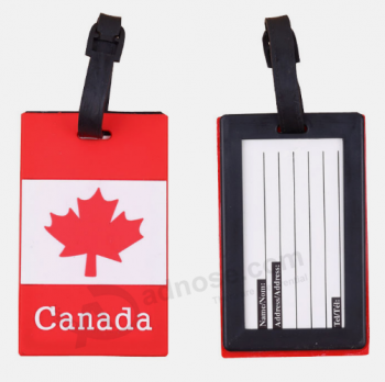 étiquette de valise de drapeau de gros canada souple pour les voyages
