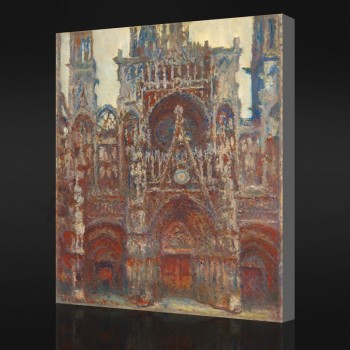 Nr-Yxp 058 Claude Monet-Das Portal, Harmonie in Braun(1892-1894)Impressionist Ölgemälde Hintergrund Wanddekoration für Wohnzimmer