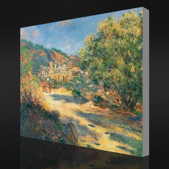 Nno-Yxp 064 claude monet-El camino a monte carlo(1883)Pintura al óleo impresionista decoración del hogar
