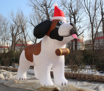 Perro inflable animal de la historieta del modelo inflable lindo de la Navidad