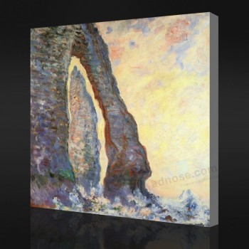 NNO-YXP 065 Claude Monet - The Rock Needle Seen through the Porte d'Aval (1885-1886) Impressionist Oil Painting Home Decor