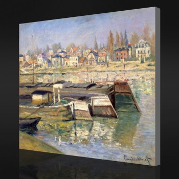 NNO-YXP 067 Claude Monet - The Seine at Asnieres (1873) Impressionist Oil Painting  for Wall Decoration
