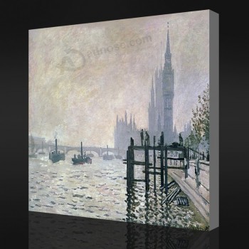 Nno-Yxp 070 claude monet-Les thames au-dessous de westminster(1871)Impressioniste impressionniste peinture à l'huile impression d'impression pour la décoration