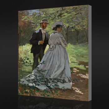 NNO-YXP 073 Claude Monet - The Walkers (1865) Impressionist Oil Painting for Living Room Decoration