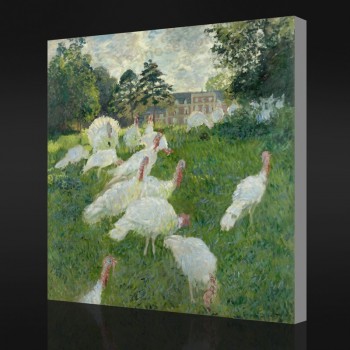 NNO-YXP 077 Claude Monet - Turkeys (1876) Impressionist Oil Painting Home Wall Artwork