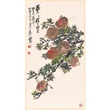 B109ザクロのポーチ背景壁アートの装飾水とインキの絵画