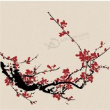 B115梅の花と水墨画の壁の装飾の背景