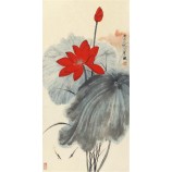 B119蓮の水とインキ塗装wallart印刷家のインテリア