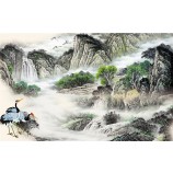 B124風景の水とインキの絵画のテレビの壁の装飾