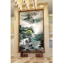 B125 chinesische Landschaft Wasser und Tuschemalerei Hintergrund Wanddekoration