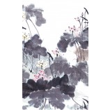 B327蓮の池の水とインキの絵画の玄関の壁の壁の装飾家のインテリア