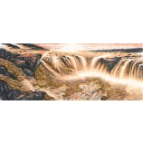 B329壮大な滝の背景の壁の装飾の水とインキの絵画