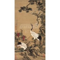 Decoración de la pared del fondo de la pintura del agua y de la tinta de la grúa del pino b330 y de la grúa doble
