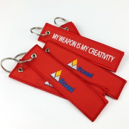 Custom fashion embroidered keychain/ keychains for promotion with high quality nice price embroidered keychain