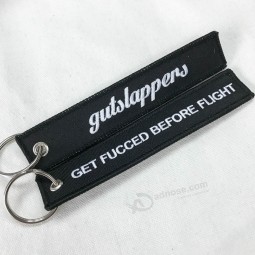 Custom cheap wholesale fashion style your logo embroidered keychain with high quality