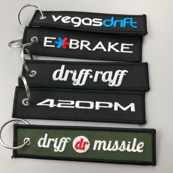 Excellent Quality Cheap Key Tags Custom Embroidery Keychain with your logo