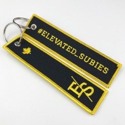Short embroidery keychain with split rings and high quality