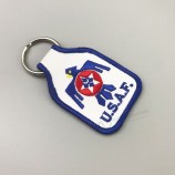 Günstige benutzerdefinierte Form Stickerei Patch Schlüsselbund/Schlüsselring/Schlüsselanhänger