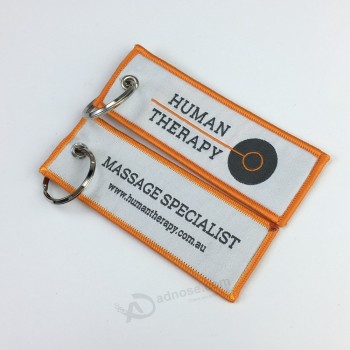 Sehr personalisierte billige Stickerei bunte Leder gewebt Schlüsselanhänger Hersteller