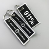Custom logo Double Sided Merrow border Embroidered keychain with your logo