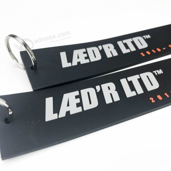 High quality custom brand logo keychain, cheap advertising bag rubber key chains with your logo