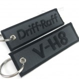 Client personnalisé produits populaires bagages étiquette étiquette étiquette broderie keychain