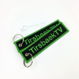 Geborduurde patch-sleutelhanger metalen sleutelhanger