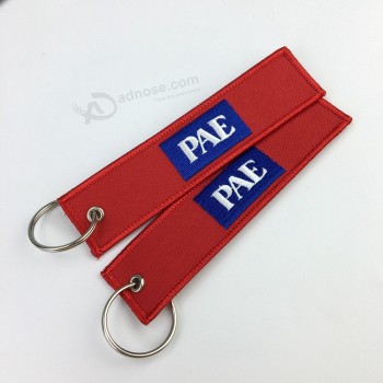 Custom soft and comfortable embroidery lanyard keychain,custom woven keychain with high quality