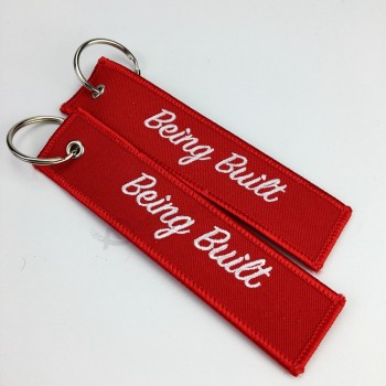 Embroidery keychain with your own design popular personalised key chain with high quality