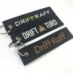 プロモーション刺繍キーホルダー、ロゴ入り記念刺繍キーホルダー