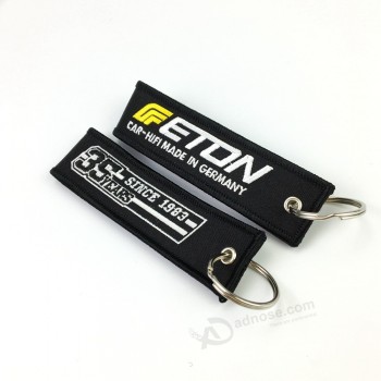 Custom Fabric Material and Embroidery Keychain Type Embroidered Key Tag with high quality and any size