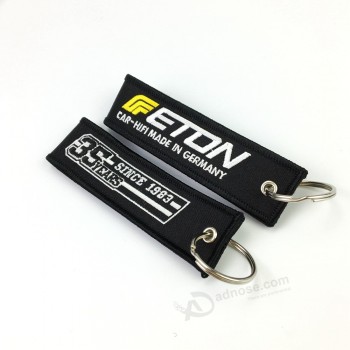 Custom Fabric Material and Embroidery Keychain Type Embroidered Key Tag