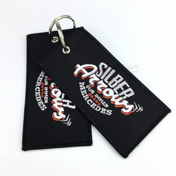 Custom fashion 2018 wholesale key chain with polyester twill