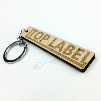 Custom fashion 130*30 mm wooden key chain for people
