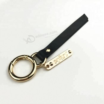 Personalisiertes Logo handgefertigtes individuelles Leder Schlüsselanhänger