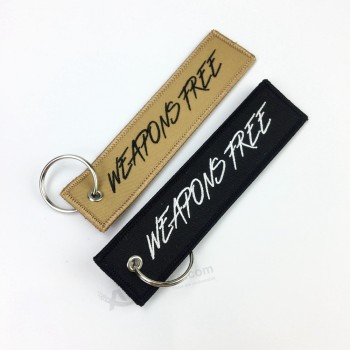 Personalized cheap embroidery woven keychain professional manufacturers