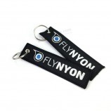 Wholesale Cheap Twill Promotion Machine Embroidery Custom Woven Textile Logo Keychain Manufacturer for gifts