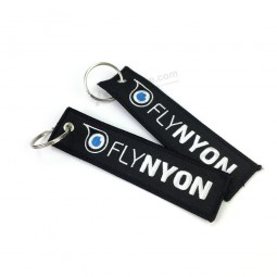 Wholesale Cheap Twill Promotion Machine Embroidery Custom Woven Textile Logo Keychain Manufacturer for gifts