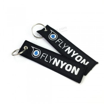 Wholesale Cheap Twill Promotion Machine Embroidery Custom Woven Textile Logo Keychain Manufacturer for gifts